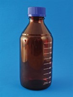 Bottle, Brown w blue screw cap, GL45, 100ml