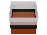 Box without divider, red/black