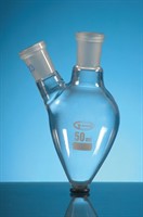 Flasks Pear Shape, two necks, 100ml, Sockets NS14/23