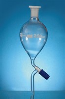 Separating Funnel, pear shape, PTFE valve, 100ml, socket NS19/26