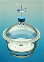 Desiccator 300 w plastic knob, stopcock, porcelain plate