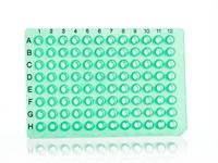 96well PCR plate, green, black grid ref.