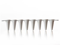 Low profile PCR strip of 8 tubes, white