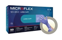 Microflex 93-853, protect+, Powder-Free Nitrile Gloves, Extended Cuffs
