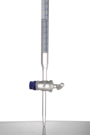 Burette with Straight Bore Glass Key Stopcock,10ml, Work Certificate