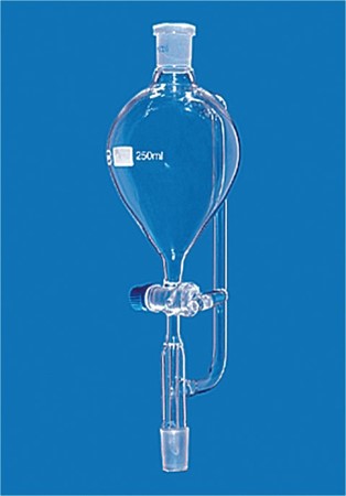 Dropping Funnel Pressure Equal. Pear Shape,500ml,socket/cone NS24/29